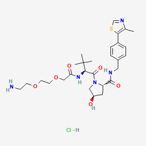 molecular formula C28H42ClN5O6S B560587 (S,R,S)-AHPC-PEG2-NH2 hydrochloride 