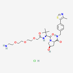 molecular formula C30H46ClN5O7S B560588 (S,R,S)-AHPC-PEG3-NH2 hydrochloride 