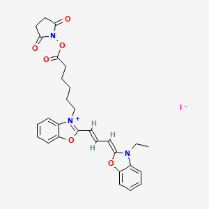 2-((1E,3E)-3-(3-(6-((2,5-dioxopyrrolidin-1-yl)oxy)-6-oxohexyl)benzo[d]oxazol-2(3H)-ylidene)prop-1-en-1-yl)-3-ethylbenzo[d]oxazol-3-ium iodide