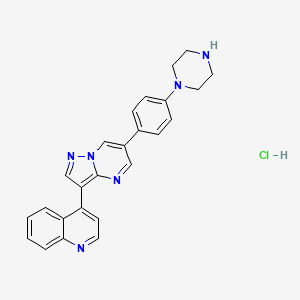 molecular formula C₂₅H₂₆Cl₄N₆ B560676 LDN-193189 monohydrochloride CAS No. 1062368-62-0