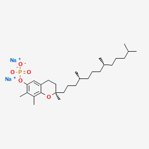 molecular formula C28H47Na2O5P B560685 Disodium (2R-(2R*(4R*,8R*)))-3,4-dihydro-2,7,8-trimethyl-2-(4,8,12-trimethyltridecyl)-2H-1-benzopyran-6-yl phosphate CAS No. 100296-15-9