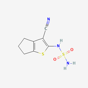 molecular formula C8H9N3O2S2 B560698 N-(3-Cyano-5,6-dihydro-4H-cyclopenta[b]thiophen-2-yl)sulfuric diamide CAS No. 105898-02-0
