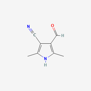 molecular formula C8H8N2O B560709 4-Formyl-2,5-dimethyl-1H-pyrrole-3-carbonitrile CAS No. 108129-27-7