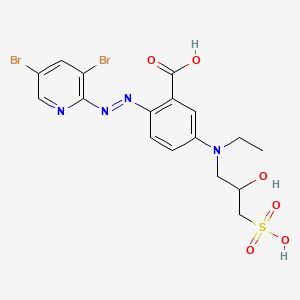 molecular formula C17H18Br2N4O6S B560718 2-[(3,5-Dibromopyridin-2-yl)azo]-5-[ethyl(2-hydroxy-3-sulfopropyl)amino]benzoic acid CAS No. 102387-13-3