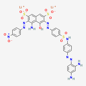 B560751 2,7-Naphthalenedisulfonic acid, 4-amino-6-(2-(4-(((4-(2-(2,4-diaminophenyl)diazenyl)phenyl)amino)sulfonyl)phenyl)diazenyl)-5-hydroxy-3-(2-(4-nitrophenyl)diazenyl)-, lithium salt (1:2) CAS No. 102082-94-0