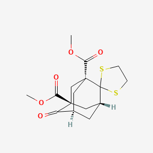 molecular formula C16H20O5S2 B560775 dimethyl (1'R,3'S,5'R,7'R)-8'-oxospiro[1,3-dithiolane-2,4'-adamantane]-1',3'-dicarboxylate CAS No. 19930-84-8