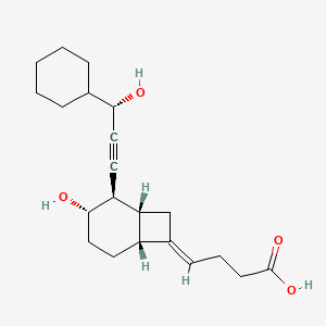 molecular formula C21H30O4 B560820 (4E)-4-[(1R,2R,3S,6R)-2-[(3S)-3-cyclohexyl-3-hydroxyprop-1-ynyl]-3-hydroxy-7-bicyclo[4.2.0]octanylidene]butanoic acid CAS No. 105880-66-8