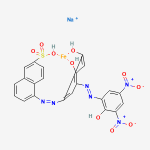 molecular formula C22H14FeN6NaO10S+ B560835 sodium;5-[[2,4-dihydroxy-5-[(2-hydroxy-3,5-dinitrophenyl)diazenyl]phenyl]diazenyl]naphthalene-2-sulfonic acid;iron CAS No. 104199-50-0