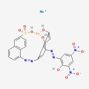Ferrate(1-), (5-(2-(2-hydroxy-4-(hydroxy-kappaO)-5-(2-(2-(hydroxy-kappaO)-3,5-dinitrophenyl)diazenyl-kappaN1)phenyl)diazenyl)-2-naphthalenesulfonato(3-))-, sodium (1:1)