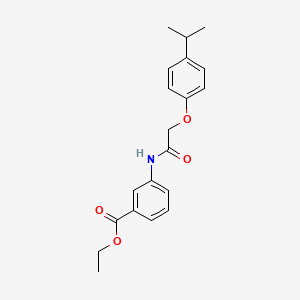 molecular formula C20H23NO4 B5608369 ETHYL 3-{2-[4-(PROPAN-2-YL)PHENOXY]ACETAMIDO}BENZOATE 