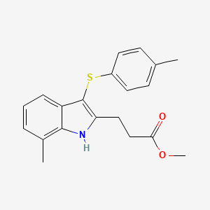 molecular formula C20H21NO2S B5608444 methyl 3-{7-methyl-3-[(4-methylphenyl)sulfanyl]-1H-indol-2-yl}propanoate 