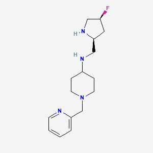 molecular formula C16H25FN4 B5608484 N-[[(2S,4S)-4-fluoropyrrolidin-2-yl]methyl]-1-(pyridin-2-ylmethyl)piperidin-4-amine 