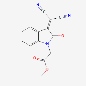 molecular formula C14H9N3O3 B5608515 methyl 2-[3-(dicyanomethylidene)-2-oxoindol-1-yl]acetate CAS No. 5790-97-6