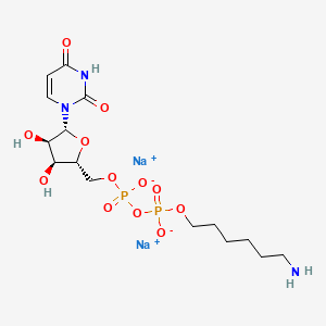 disodium;[6-aminohexoxy(oxido)phosphoryl] [(2R,3S,4R,5R)-5-(2,4-dioxopyrimidin-1-yl)-3,4-dihydroxyoxolan-2-yl]methyl phosphate