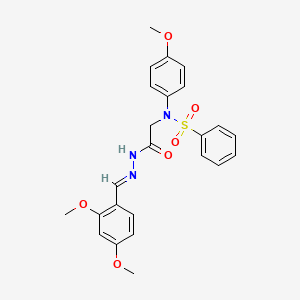 molecular formula C24H25N3O6S B5608649 N-({N'-[(E)-(2,4-DIMETHOXYPHENYL)METHYLIDENE]HYDRAZINECARBONYL}METHYL)-N-(4-METHOXYPHENYL)BENZENESULFONAMIDE 