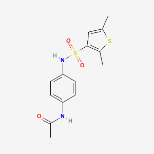 molecular formula C14H16N2O3S2 B5608818 N-[4-(2,5-DIMETHYLTHIOPHENE-3-SULFONAMIDO)PHENYL]ACETAMIDE 