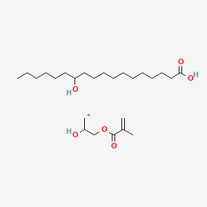 molecular formula C25H47O6 B560886 Octadecanoic acid, 12-hydroxy-, homopolymer, 2-hydroxy-3-[(2-methyl-1-oxo-2-propenyl)oxy]propyl este CAS No. 100932-45-4