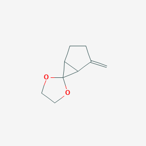 molecular formula C9H12O2 B056089 2'-Methylidenespiro[1,3-dioxolane-2,6'-bicyclo[3.1.0]hexane] CAS No. 117342-04-8