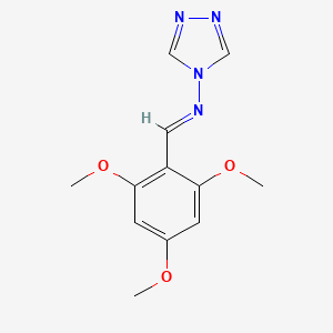 molecular formula C12H14N4O3 B5608934 N-[(E)-(2,4,6-trimethoxyphenyl)methylidene]-4H-1,2,4-triazol-4-amine 