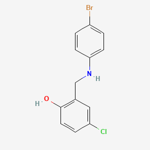molecular formula C13H11BrClNO B560899 2-(((4-Bromophenyl)amino)methyl)-4-chlorophenol CAS No. 100374-80-9