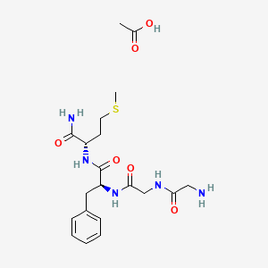 molecular formula C20H31N5O6S B560904 Des-tyr1-methionine enkephalinamide acetate salt CAS No. 100929-59-7