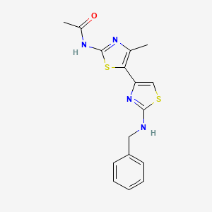 molecular formula C16H16N4OS2 B5609198 N-[5-[2-(benzylamino)-1,3-thiazol-4-yl]-4-methyl-1,3-thiazol-2-yl]acetamide 