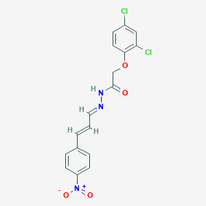 molecular formula C17H13Cl2N3O4 B5609286 2-(2,4-dichlorophenoxy)-N'-[(1E,2E)-3-(4-nitrophenyl)prop-2-en-1-ylidene]acetohydrazide 