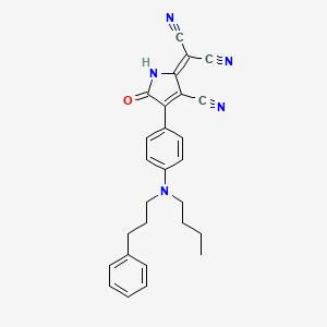 (4-{4-[Butyl(3-phenylpropyl)amino]phenyl}-3-cyano-5-oxo-1,5-dihydro-2H-pyrrol-2-ylidene)propanedinitrile