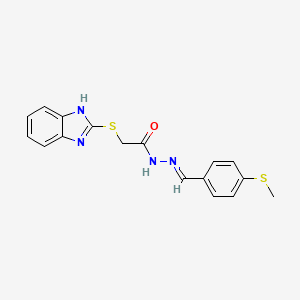 molecular formula C17H16N4OS2 B5609552 2-(1H-benzimidazol-2-ylthio)-N'-[4-(methylthio)benzylidene]acetohydrazide 
