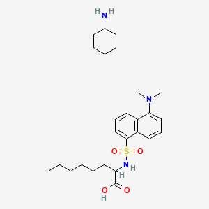 molecular formula C26H41N3O4S B560966 Dansyl-DL-alpha-aminocaprylic acid cyclohexylammonium salt CAS No. 102783-22-2