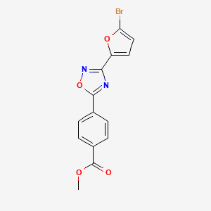 molecular formula C14H9BrN2O4 B5609733 methyl 4-[3-(5-bromofuran-2-yl)-1,2,4-oxadiazol-5-yl]benzoate 