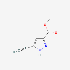 molecular formula C7H6N2O2 B560994 methyl 5-ethynyl-1H-pyrazole-3-carboxylate CAS No. 19762-17-5