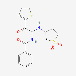 molecular formula C17H18N2O4S2 B5610010 N-{1-[(1,1-dioxothiolan-3-yl)amino]-2-oxo-2-(2-thienyl)ethyl}benzamide 