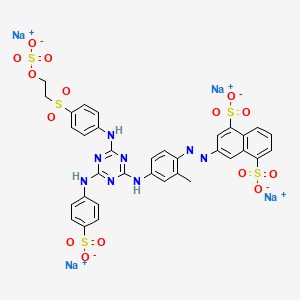 Tetrasodium;3-[[2-methyl-4-[[4-(4-sulfonatoanilino)-6-[4-(2-sulfonatooxyethylsulfonyl)anilino]-1,3,5-triazin-2-yl]amino]phenyl]diazenyl]naphthalene-1,5-disulfonate