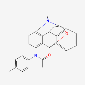 N-(11-methyl-9-oxa-11-azapentacyclo[8.7.1.02,7.08,16.012,17]octadeca-1(18),2,4,6,12(17),13,15-heptaen-15-yl)-N-(4-methylphenyl)acetamide