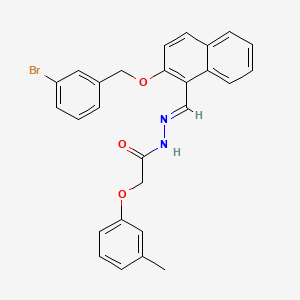 molecular formula C27H23BrN2O3 B5610115 N-[(E)-[2-[(3-bromophenyl)methoxy]naphthalen-1-yl]methylideneamino]-2-(3-methylphenoxy)acetamide 