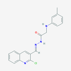 molecular formula C19H17ClN4O B5610214 N-[(E)-(2-chloroquinolin-3-yl)methylideneamino]-2-(3-methylanilino)acetamide 