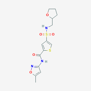 molecular formula C14H17N3O5S2 B5610352 N-(5-methyl-1,2-oxazol-3-yl)-4-(oxolan-2-ylmethylsulfamoyl)thiophene-2-carboxamide 