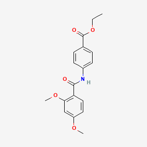 molecular formula C18H19NO5 B5610358 ETHYL 4-(2,4-DIMETHOXYBENZAMIDO)BENZOATE 