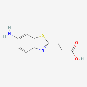 molecular formula C10H10N2O2S B561049 3-(6-Amino-1,3-benzothiazol-2-yl)propanoic acid CAS No. 103038-17-1