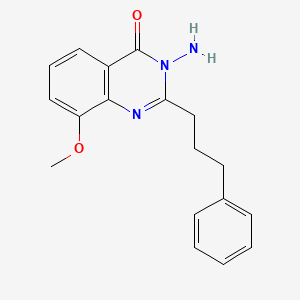 molecular formula C18H19N3O2 B561071 3-Amino-8-methoxy-2-(3-phenylpropyl)quinazolin-4-one CAS No. 108014-07-9