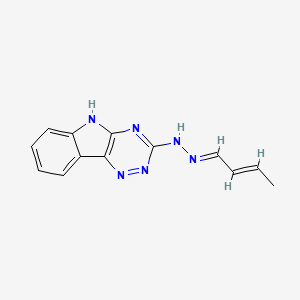 molecular formula C13H12N6 B5610716 N-[(E)-[(E)-but-2-enylidene]amino]-5H-[1,2,4]triazino[5,6-b]indol-3-amine 