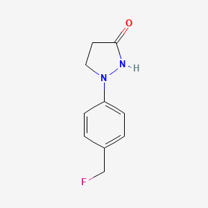 molecular formula C10H11FN2O B561098 1-[4-(Fluoromethyl)phenyl]pyrazolidin-3-one CAS No. 100937-11-9
