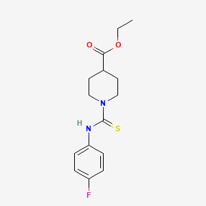 molecular formula C15H19FN2O2S B5611043 ETHYL 1-[(4-FLUOROANILINO)CARBOTHIOYL]-4-PIPERIDINECARBOXYLATE 