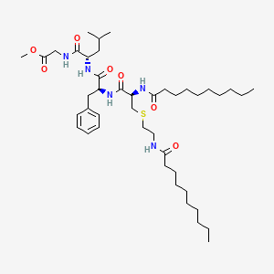 molecular formula C43H73N5O7S B561105 methyl 2-[[(2S)-2-[[(2S)-2-[[(2R)-2-(decanoylamino)-3-[2-(decanoylamino)ethylsulfanyl]propanoyl]amino]-3-phenylpropanoyl]amino]-4-methylpentanoyl]amino]acetate CAS No. 19729-26-1