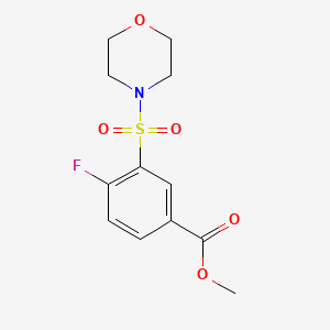 molecular formula C12H14FNO5S B5611103 Methyl 4-fluoro-3-(morpholin-4-ylsulfonyl)benzoate 