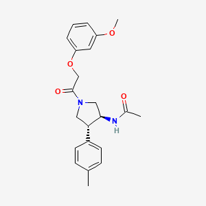 molecular formula C22H26N2O4 B5611283 N-[(3S,4R)-1-[2-(3-methoxyphenoxy)acetyl]-4-(4-methylphenyl)pyrrolidin-3-yl]acetamide 