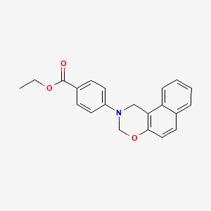 molecular formula C21H19NO3 B5611358 ethyl 4-(1H-naphtho[1,2-e][1,3]oxazin-2(3H)-yl)benzoate 
