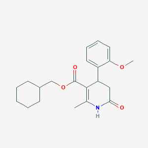 molecular formula C21H27NO4 B5611370 Cyclohexylmethyl 4-(2-methoxyphenyl)-2-methyl-6-oxo-1,4,5,6-tetrahydropyridine-3-carboxylate 