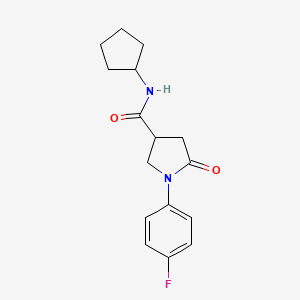 molecular formula C16H19FN2O2 B5611484 N-cyclopentyl-1-(4-fluorophenyl)-5-oxopyrrolidine-3-carboxamide 